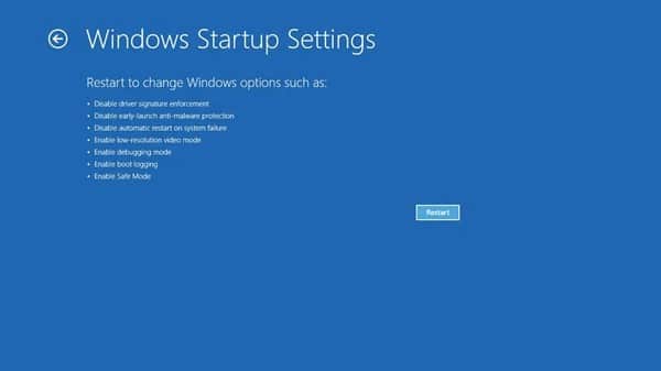 Windows Startup Settings 3, Image Credit: Microsoft