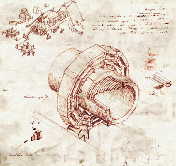 Imaginable Large Hadron Collider Sketch By Leonardo da Vinci, Image Credit : CERN