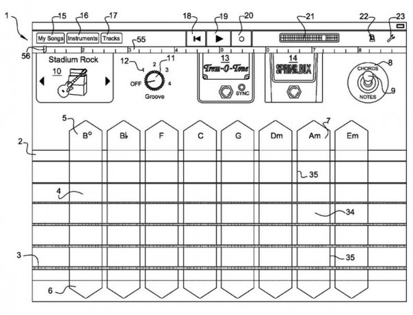 GarageBand, Image Credit : Free Patents Online