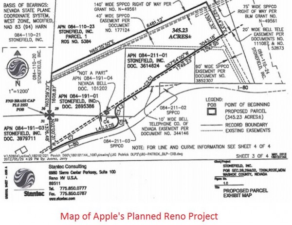 Map Of Apple's Planned Reno Project, Image Credit : appleinsider.com (Source : Washoe County)