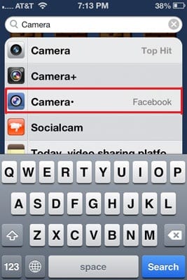 Facebook camera App, Image Credit: engadget.com
