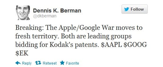 Apple and Google Kodak patent, Image credit: twitter.com