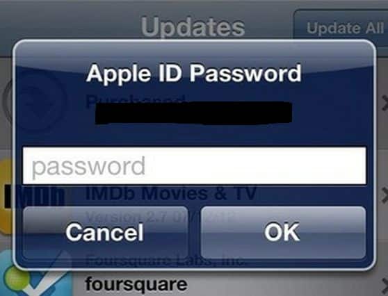iOS 5 And Its Earlier Version Users had To Provide Password, Image Credit : Screenshot