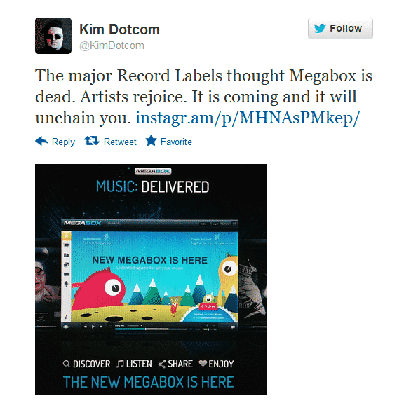 Confirmation Of Megabox By Kim Dotcom
