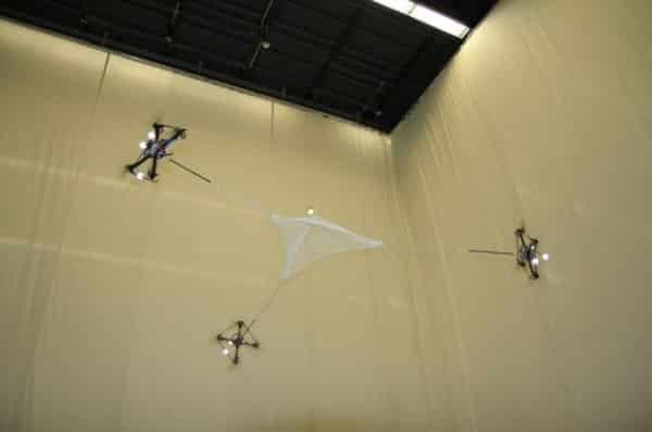 Flying Robots Playing In Air
