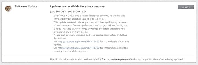 Mac OS X Java update