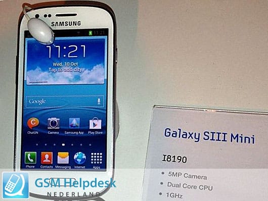 Samsung Galaxy S3 Mini image leak