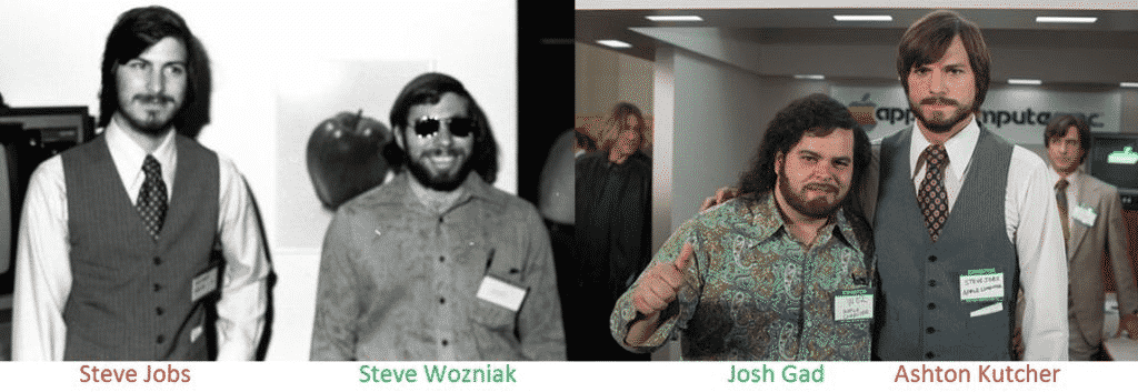 Ashton Kutcher and Josh Gad Representing Steve Jobs And Steve Wozniak