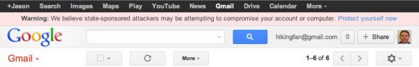 Gmail warning