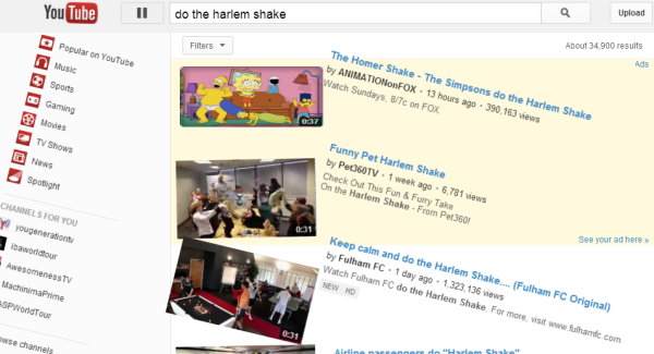 YouTube harlem shake