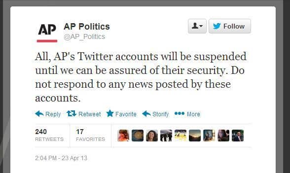 AP's Announcement About Suspending Its Twitter Account
