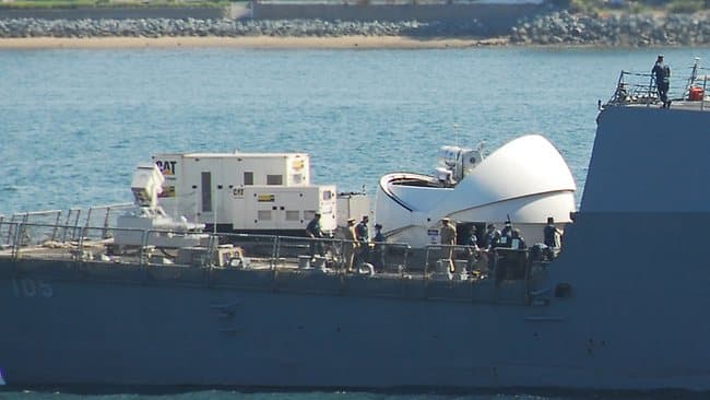 LaWS (Laser Weapon System) Mounted On A Vaval Vessel