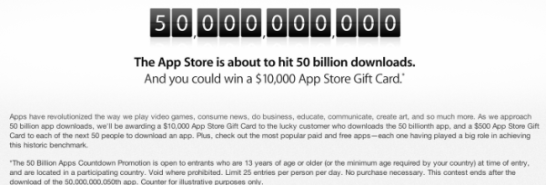 App Store 50 billion app download promo