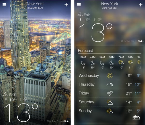 iOS weather app