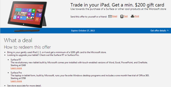 Microsoft iPad trade-in