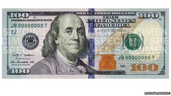 $100 Banknote With New Security Features