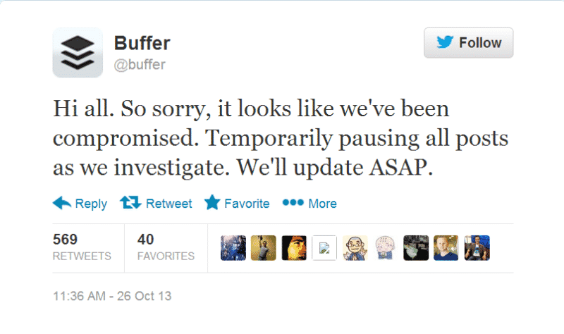 Confirmation About Hacking Of Buffer In Tweet