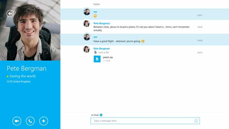 Skype on Windows 8.1