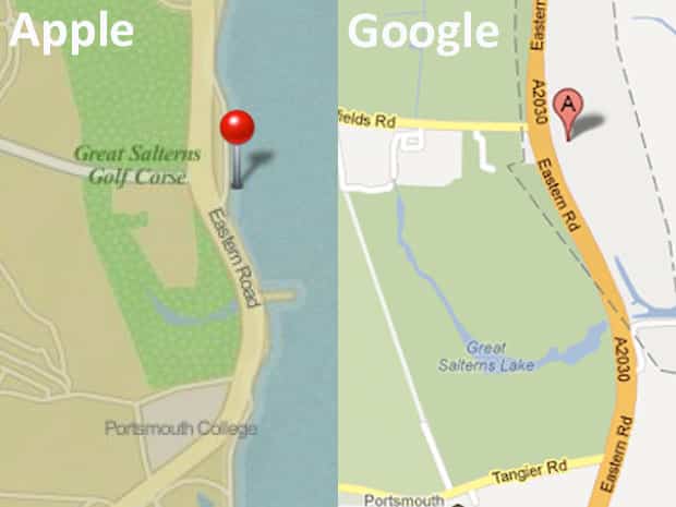 Apple Map vs Google Maps