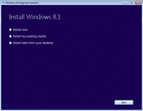 Windows 8.1 installation options