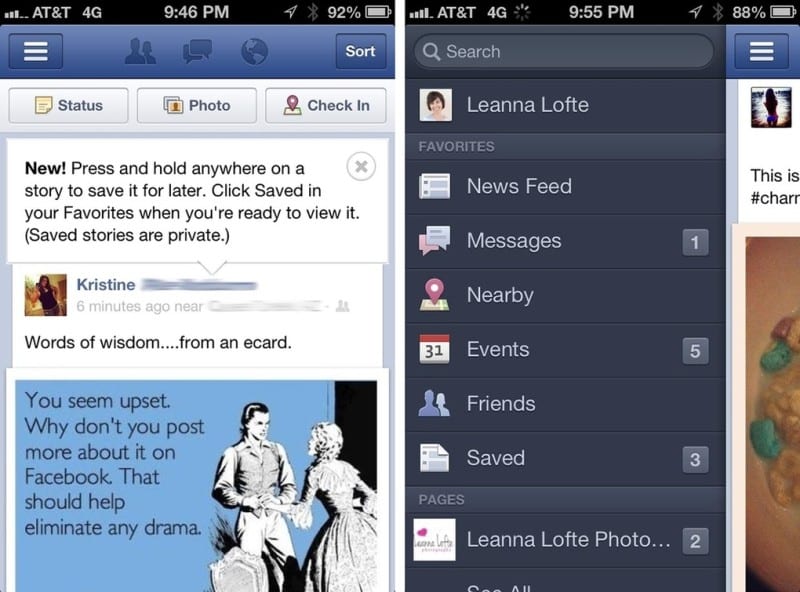 Facebook 'Save for Later Reading' feature