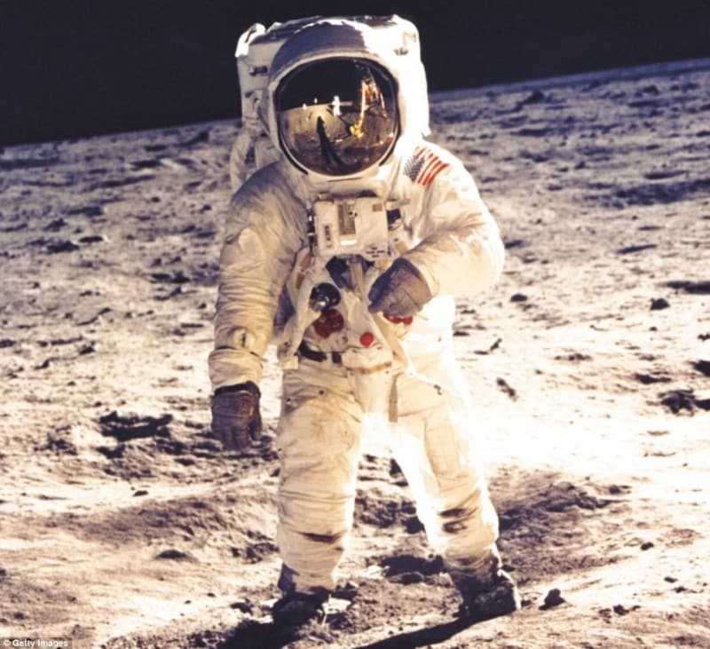 Edwin Buzz Aldrin Standing On The Moon (Apollo 11)