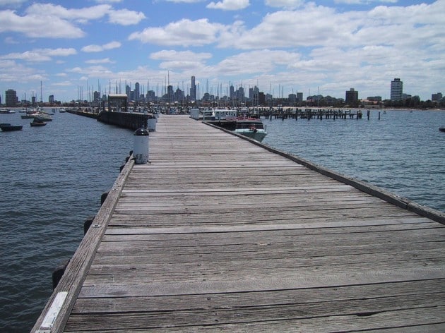 St Kilda Pier, off which the woman strolled