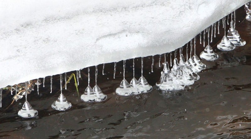 Water Melting And Dripping From Ice