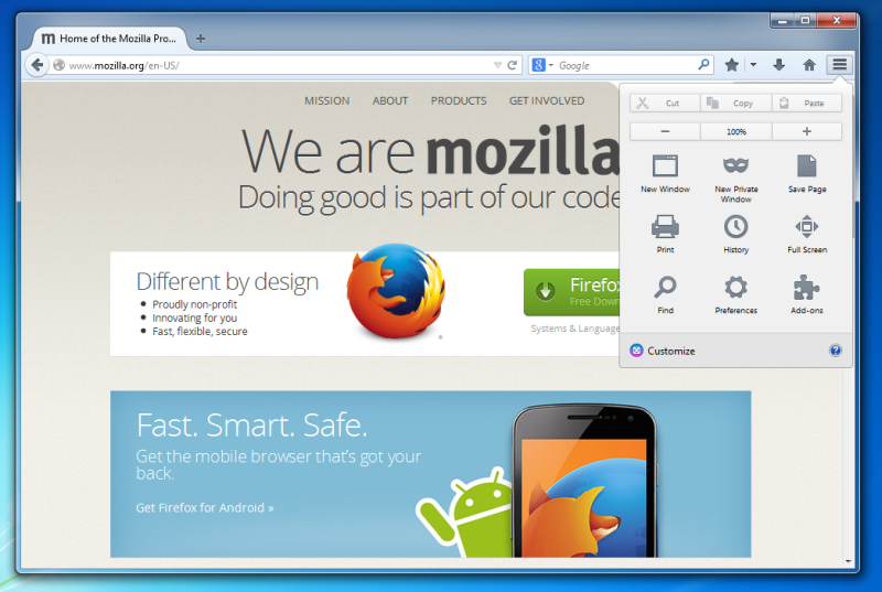 Mozilla Australis UI