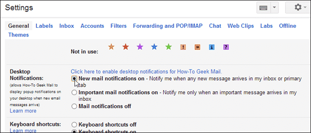 Enable Desktop Notifications in Gmail