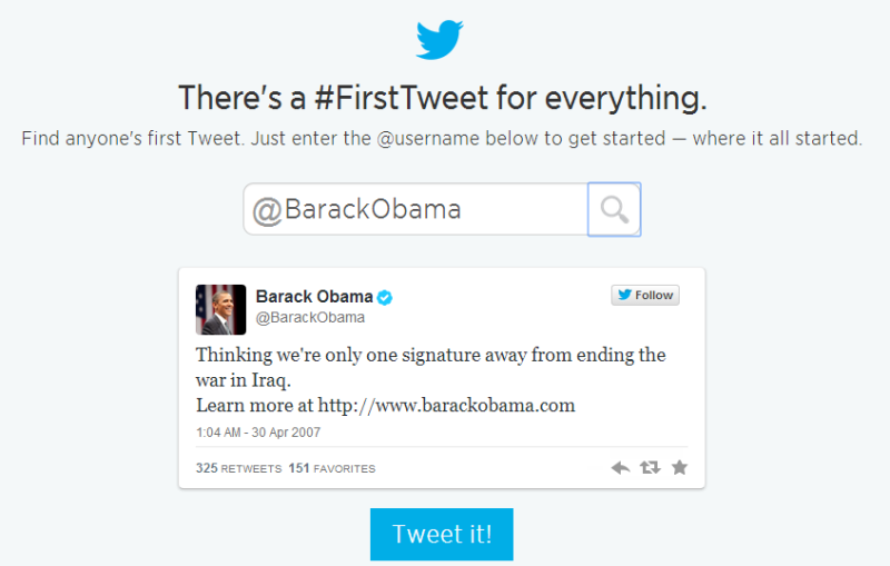 First Tweet Of Barack Obama