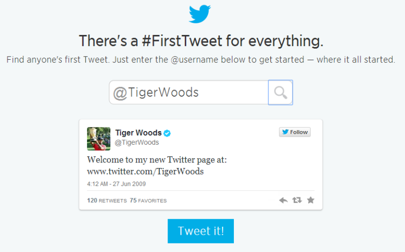 First Tweet Of Tiger Woods