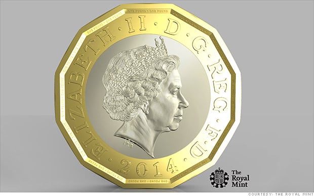 New 1 Pound Coin Of UK