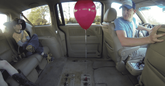 Balloon-in-a-minivan