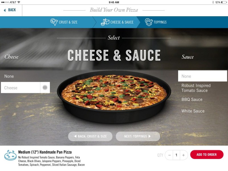 Pizza Ordering App For iPad
