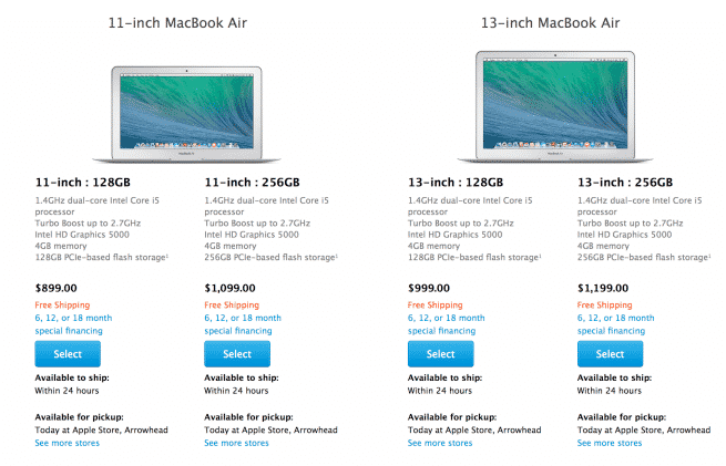 New MacBook Air line-up