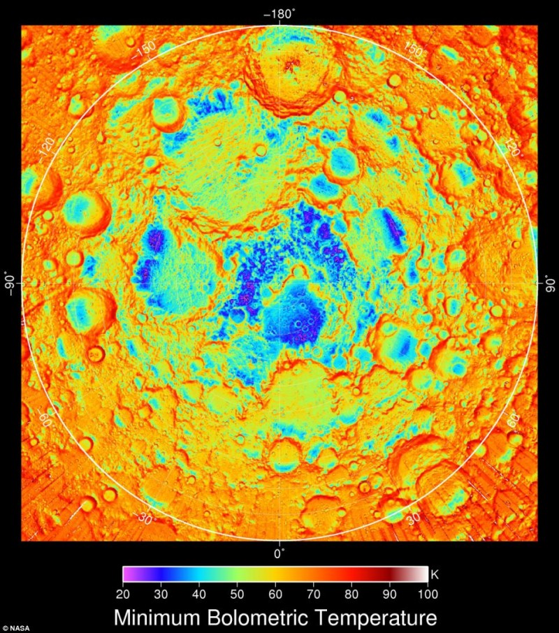 Night time temperatures at the Moon's north pole as measured by the Diviner instrument