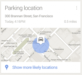 Google Now Parking Card