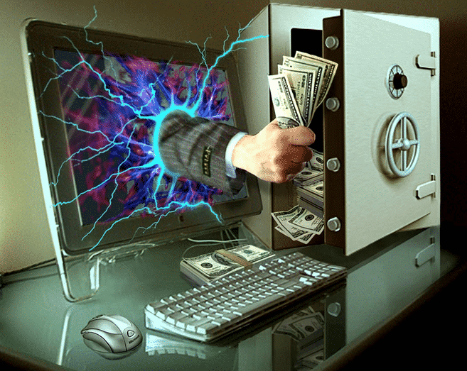 Hacker Stealing Money