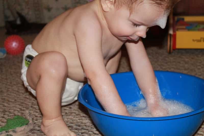 Baby Playing With Lather