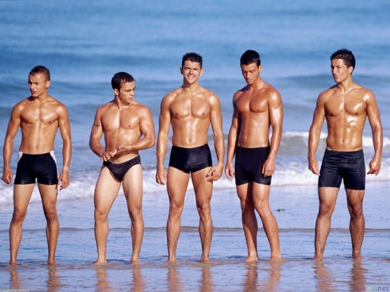 Men In Swimsuit At Beach