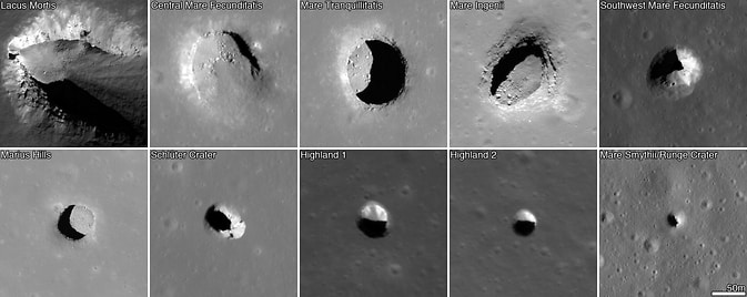 Various Holes Discovered On Moon's Surface
