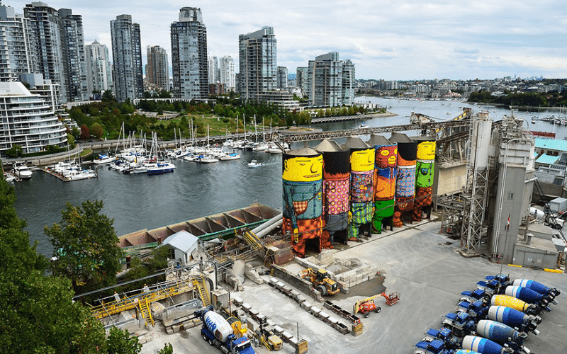 70 Ft Silos Turned Into Colorful Giants