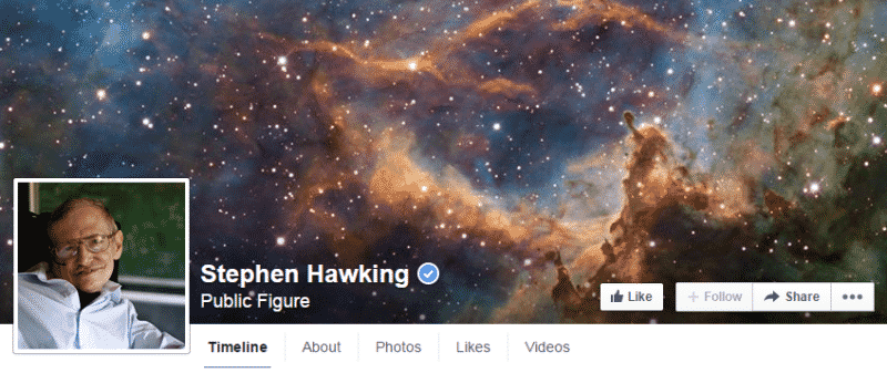 Stephen Hawking Facebook Page