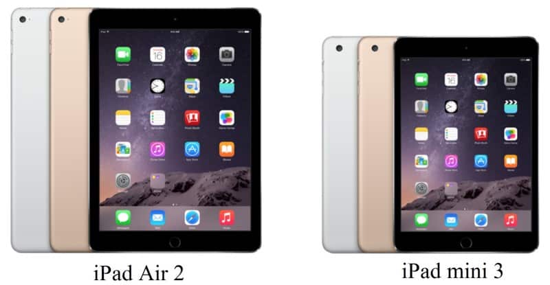 iPad Air 2 And iPad mini 3