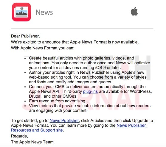 Apple News Format Release