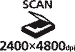 Scan up to 2400 x 4800 dpi