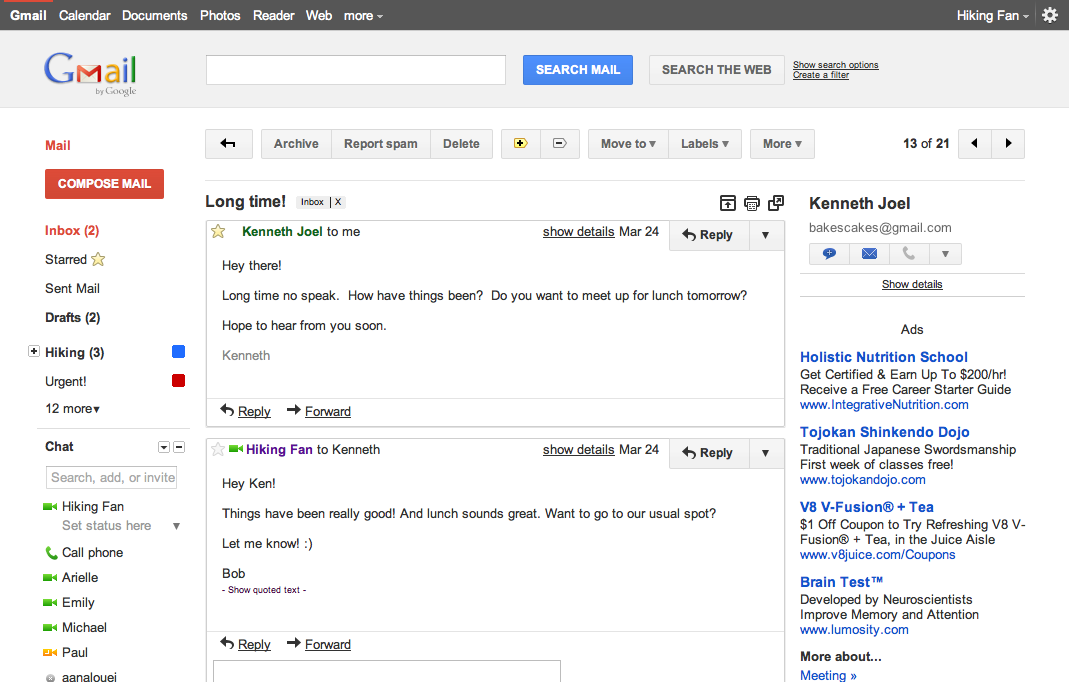 New Gmail Conversation