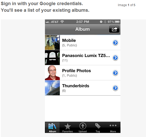 Google plus 1 How To Upload iPhone Photos To Google+ plus Step wise procedure tutorial help guide