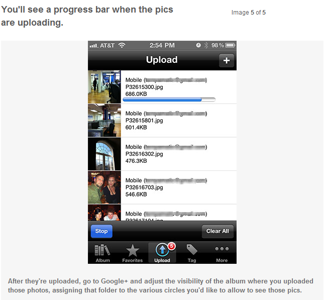 Google+ plus 5 How To Upload iPhone Photos To Google+ plus Step wise procedure tutorial help guide
